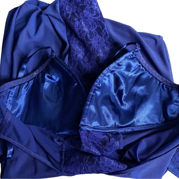 Frederick’s of Hollywood Blue Lace Chemise Slip - Picture 6 of 9